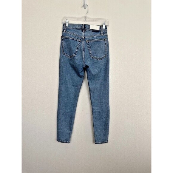 Re/Done Women's 90s High Rise Ankle Crop Button Fly Jeans Light Wash Blue Sz 25 - Picture 5 of 9